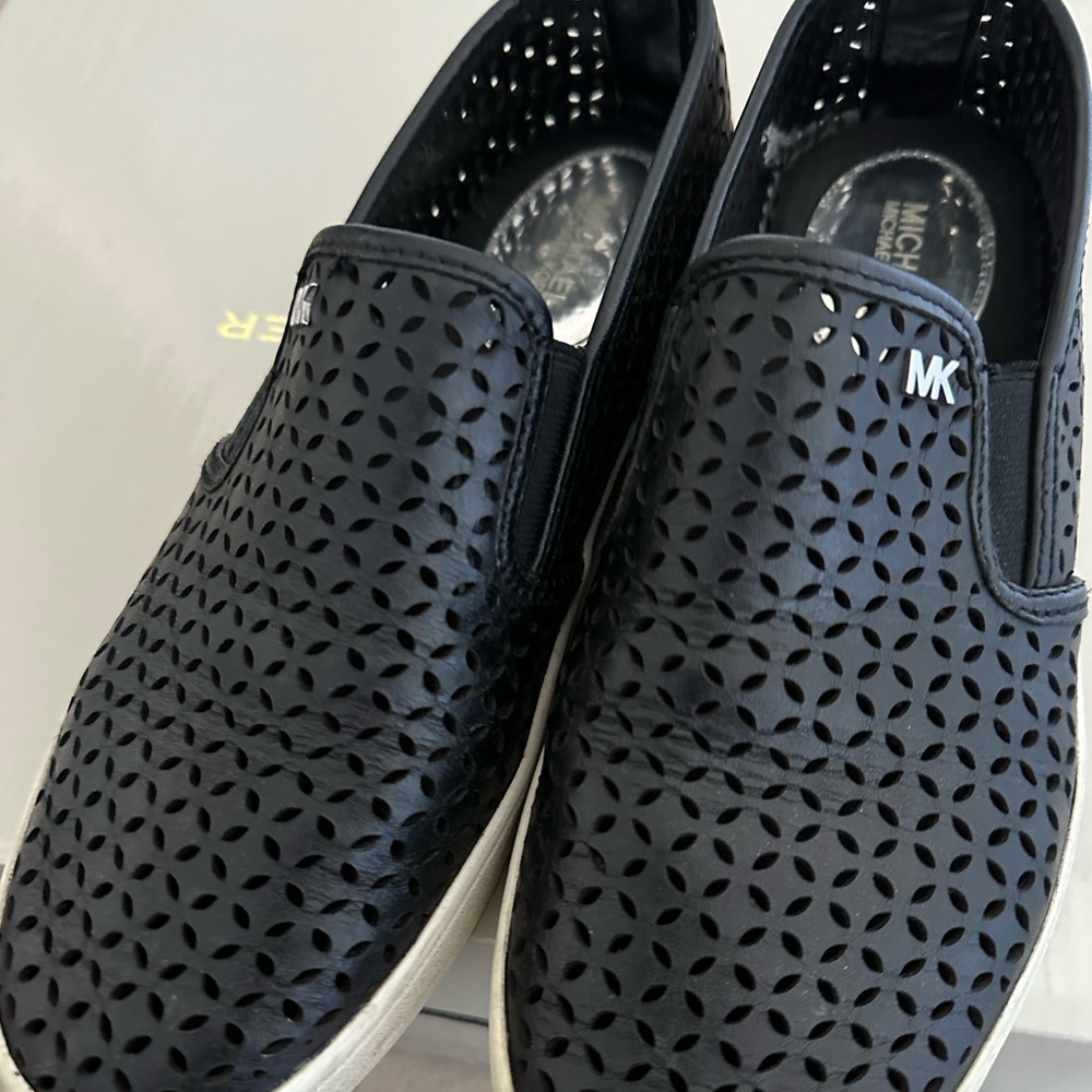Michael Kors Black Perforated Sneakers